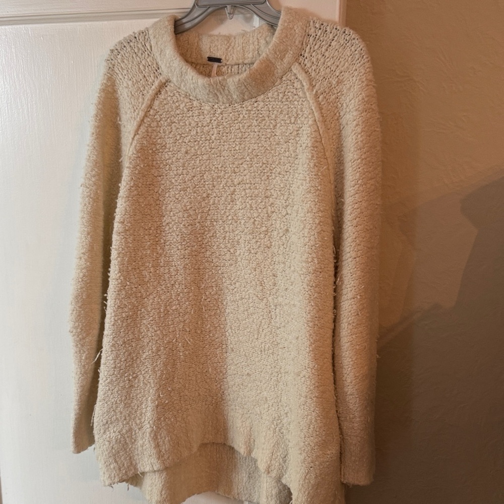 Free People Wool Blend Teddy Sweater in Sugar Swirl